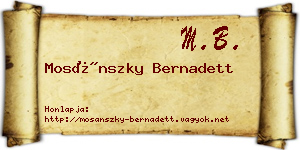 Mosánszky Bernadett névjegykártya