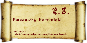 Mosánszky Bernadett névjegykártya